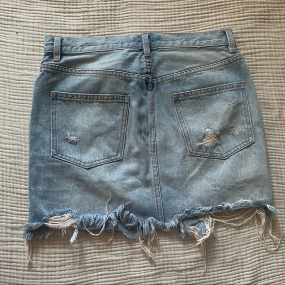 Free People Distressed Denim Skirt - Picture 8 of 8